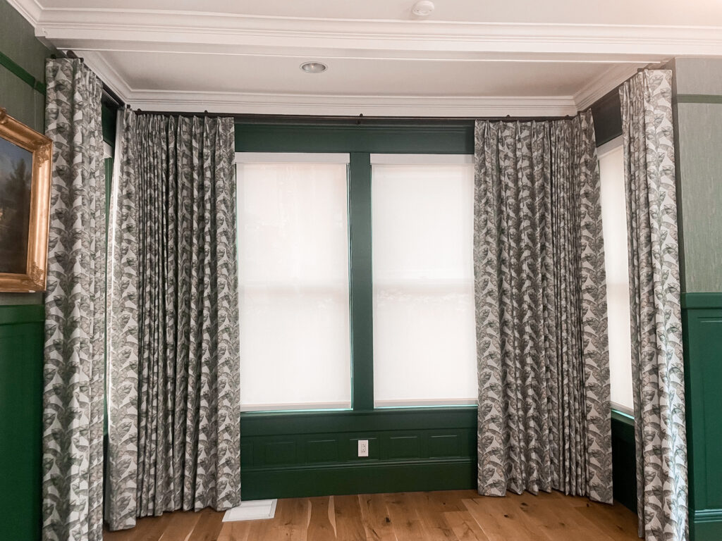 layered drapes and blinds