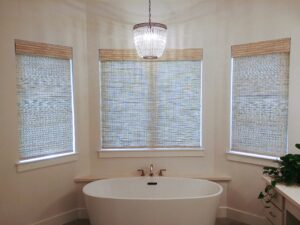 woven woods in bathroom 